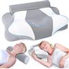 SAHEYER Cuscino Ortopedico Cervicale, 2 in 1 Cuscino Ergonomico in Memory Foam per Dormire, Cuscino per Supporto Cervicale per chi dorme di lato, sulla schiena e sullo stomaco