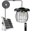 CREATESTAR Lampada a Sospensione Solare, Luce Solare LED Esterno con Telecomando IP66 Impermeabile Lampada da Esterno con Sensore di Movimento, Lampadario per Giardino Terrazza Garage