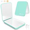 WOBSION Specchio Portatile con Luce LED per Viaggio,Pieghevole Specchietto da Borsetta di Ricaricabile USB,1x/3x Ingranditore Mirror per Trucco con Regolabile Luminosità,a Regalo,Verde