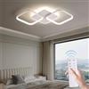 ANTENLICHT Plafoniera LED Soffitto Moderna 40W Dimmerabile con Telecomando 2700-6500K, Funzione di Memoria, Lampada da Soffitto per Soggiorno, Camera da Letto, Sala da Pranzo, Bianco 50x50x5cm