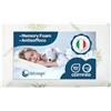 DOLCI SOGNI Cuscino Lettino Bambino Antisoffoco 50x30 Memory Foam Spessore 5,5 cm, OEKO-TEX® e CertiPUR™ Cuscino per Asilo, Guanciale Bambini Modello Aloe Cuscino da Viaggio 100% Made in Italy