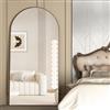 CASSILANDO Specchio da pavimento, 180 x 80 cm, con supporto per camera da letto, specchio montato per soggiorno, guardaroba, colore nero