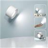 Feallive Lampada da parete a LED Moderna, Applique da parete Controllo touch Bianco/Modalità di luminosità calda Batteria ricaricabile Faretti da parete Ruotare di 360° magnetica Lampada da comodino