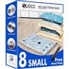 SUOCO Sacchi Sottovuoto Vestiti con Pompa Manuale, 8 Small, Buste Salvaspazio per Armadi, Valigie, Vestiti e Viaggi, Perfetti per Stoccaggio