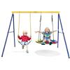 RELAX4LIFE Altalena da Giardino per Bambini 3+ Anni e Adulti, Carico Massimo 150KG con Supporto per Altalena e 2 Sedili per Altalena