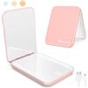 WOBSION Specchio Portatile con Luce LED per Viaggio,Pieghevole Specchietto da Borsetta di Ricaricabile USB,1x/3x Ingranditore Mirror per Trucco con Regolabile Luminosità,a Regalo,Rosa