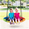 RELAX4LIFE Altalena da Giardino per Bambini, Altalena Rotonda a Nido per Esterno e Interno, Altezza Regolabile 100-160cm, per 2-3 Bambini, Carico massimo: 150kg (Colorato)