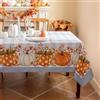 Romanstile Tovaglia antimacchia Rettangolare 180x140 cm blu Tovaglie a quadri da esterno impermeabile con motivo a zucca arancione Decor autunnale per halloween,cucina,caffè (1 pezzo,6-8 posti)