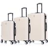 CELIMS Set Valigie 5 Pezzi - Valigia Grande 23 kg + Valigia Media + Valigie Bagaglio a Mano | Beige