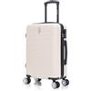 CELIMS - Valigia Bagaglio a Mano Approvata da Oltre 100 Compagnie Aeree | Ultra Leggera e Rigida | Trolley Bagaglio a Mano 55x40x20 | Bagaglio a Mano | Beige