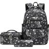 SIVENKE Zaino Scuola Media Elementare Zaini Scuola Ragazza 3 Pezzi con Borsa Termica Astucci Matite Zainetti Set per Bambini Adolescenti Zaini per Ragazze