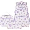SIVENKE Zaino per la scuola, per ragazze, adolescenti, da donna, per la scuola, per il tempo libero, con borsa e astuccio, beige., Zaino per bambini