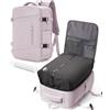 VGCUB Zaino Easyjet 45x36x20 Viaggio Sottovuoto con Pompa Manuale Sacchi Zaini da Cabina Aereo Bagaglio a Mano Compressione Ufficio Donna Uomo Antifurto Impermeabile Travel Backpack Rosa Loto