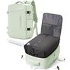 VGCUB Zaino Easyjet 45x36x20 Viaggio Sottovuoto con Pompa Manuale Sacchi Zaini da Cabina Aereo Bagaglio a Mano Compressione Ufficio Donna Uomo Antifurto Impermeabile Travel Backpack Verde Chiaro