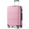KONO Valigia Media 65cm Rigida ABS Trolley da 24 pollici Leggero e Resistente con 4 Ruote Rotanti Valigie, Rosa