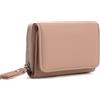 CHAOFANXI Portafoglio Donna Piccolo in Pelle da Donna, Portamonete Piccoli Trifold Piccola Corto Portamonete con 6 Scomparti per Carte con 1 Sezione di Fattura e 1 Tasca con Cerniera, Rosa