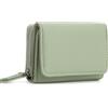 CHAOFANXI Portafoglio Donna Piccolo in Pelle da Donna, Portamonete Piccoli Trifold Piccola Corto Portamonete con 6 Scomparti per Carte con 1 Sezione di Fattura e 1 Tasca con Cerniera, Verde