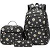 SIVENKE Zaino Ragazze per Scuola Elementare Media Superiore Zaini Ragazza 3 Pezzi con Borsa Termica Astucci Matite Borsa Scuola Ragazzi Zainetti Set per Bambini Zaini Scolastici per PC Portatili