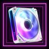 AsiaHorse COSMIQ RGB, ventola per PC da 120 mm, ventola ARGB Daisy Chain PC [Infinity Mirror] [FDB] 2000 RPM/68,5 CFM/24 LEDS 4 pin PWN & 5V 3Pin ARGB con controller. Bianco