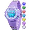 Facasu Orologio Digitale Bambini Bambine,Orologio Ragazzi Ragazze Sportivo per Esterni Impermeabile,Colorato con Luce e Cronometro Sveglia Regalo Bambini Bambine Ragazzi (Viola-F)