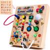 Nauotk Busy Board in Legno, Giochi Montessori per Bambini 2 Anno, Lavagna attività con 19 LED, Giochi Educativi Sensoriale del Bambino, Lavagna attività Portatile Regalo Bimbo 2 3 4 Anni