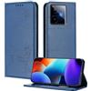 XINYEXIN Custodia per Realme GT 7 / Realme GT 7T, Cover a Libro in Pelle PU con Blocco RFID, Slot per Carte, Supporto, Protezione Completa Antiurto - Blu