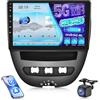 NHOPEEW 8 Core 4+64G Autoradio per Peugeot 107 / Citroen C1 / Toyota Aygo 2004-2014 - 9 pollici Radio Supporto Carplay&Android Auto 5G Wifi&GPS DSP Display 3D Auto Mondel Ventola di raffreddamento
