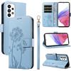 Bravoday Cover per Samsung Galaxy A53 5G, Custodia in PU Pelle Portafoglio Flip Schede con Slot per Carte, Magnetica Antiurto Cover per Galaxy A53 5G, Azzurro