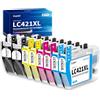 Zoyood LC421XL LC421 Cartucce Compatibili per Brother LC421XLVAL Cartucce LC421VAL LC421XLBK LC421XLC LC421XLM LC421XLY per Brother MFC-J1010DW DCP-J1050DW DCP-J1140DW DCP-J1800DW Stampanti (8-Pezzi)