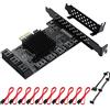 MZHOU Scheda PCIe SATA a 10 Porte, Scheda di Espansione da PCI-E a SATA, Scheda Controller PCI-E 1X da 6Gbps Con Supporto HDD per Windows10/8/Unbuntu
