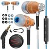 Symphonized® Auricolari con Filo e Microfono, bassi da 8 mm, suono 3D in legno di Bubinga, cuffie in ear cancellazione attiva del rumore, Jack 3,5 mm, controllo del volume per cellulare, PC e tablet.
