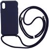 wentdzSW Cover Compatible con iPhone XS Max - Cordino per Custodia con Collana Case Opaca Antiurto con Laccio/con Cordino TPU Corda Silicone Case -Blu