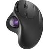 Nulea M501 Mouse Trackball senza fili, mouse ergonomico ricaricabile, tracciamento preciso e fluido, connessione a 3 dispositivi (Bluetooth o 2.4G), compatibile con PC, laptop, Mac, Windows.