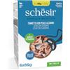 Schesir, Tonnetto con Pesce Azzurro in Gelatina, Alimento Umido Completo per Gatti, in Busta, Con Vitamine Aggiunte, 100% Naturale, 6 x 85g
