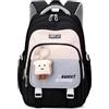 DivingBirds Zaino Scuola Media Ragazza, 32L Grande Zaini Scuola Elementare Bambina, Ergonomico | Spallacci Imbottiti | Impermeable, Zaino Scuola Superiore Ragazze Viaggio 8+ Anni, Nero