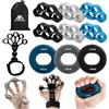 flintronic 11 Pezzi Set per Allenamento delle Mani e delle Dita, Anello di Presa, Anello a Cinque Dita, Pinza di Tensione Nera