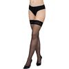 LORES Calze autoreggenti da donna con collant in pizzo a coscia alta Calze sopra il ginocchio in silicone 15 denari, Bianco XS/S