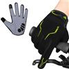 WESTWOOD FOX WFX - Guanti da ciclismo a mano completa con imbottitura, antiscivolo, per mountain bike e bici da strada, con touch screen, per uomo e donna (Neon Nero, M)
