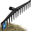 KOTARBAU® Rastrello in plastica senza manico, 14 denti, L: 59 cm, nero, rastrello da fieno, rastrello, rastrello, rastrello, rastrello, rastrello, scopa per foglie, in plastica
