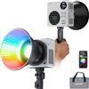 NEEWER HB80C Luce Video LED RGBWW, Batteria 72Wh, Ricarica Rapida PD 100W | Mini Faretto COB RGB 80W, Luce Continua con Attacco Bowens, Lampada Video Portatile, 2500K-7500K, 10400 lux/m, 18 Effetti