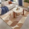 DEGHI Tappeto artigianale 200x150 cm in lana e cotone con motivo 3D beige