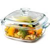 NUTRIUPS Mini -0.8L Casseruola Piatto con Coperchio di Vetro (XS-quadrato)