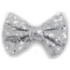 Clockjuan 1Pc Argento 4 Pollici Ragazze Paillettes Glitter Sparkle Fiocco Clip Accessori Fermagli, Fermagli per capelli, Accessori per lo styling dei capelli