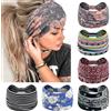 PROPOG Africa Fascia Capelli Donna, Elastico Fasce Per Capelli 6 Pezzi Boho Fascette Per Capelli Yoga Headband Accessori Capelli Donna（Rosso）
