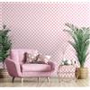 ICYEHAO Carta da Parati Rosa,44 x 500cm Carta da Parati Geometrica Rosa e Bianca Quadrata Parato Adesivo per Parete Pellicola Adesiva per Mobili,Camera da Letto,Soggiorno,Bagno,Cucina