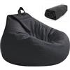 Yunlaishaocer Poltrona Sacco per Bambini e Adulti, 100 x 120 CM Poltrona a Sacco Senza Imbottitura, Copridivano con Chiusura Lampo, Antipolvere bean Bag Chair, adatto Soggiorni, Camere (Nero)