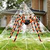 JOYIN Decorazione per Ragnatela di Halloween per Esterni, 150 cm, Ragno Gigante 4,0 x 4,8 m, Ragnatela Triangolare, Ideale per Case infestate all'Interno e all'aperto
