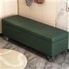 Generic Cassapanca ottomana in pelle con ruote, sgabello imbottito da ingresso per fasciatoio, per camera da letto, soggiorno, con soluzioni di archiviazione nascoste