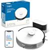 Tapo RV30C Mop Robot Aspirapolvere Lavapavimenti, Aspirazione Potenza 4200Pa, Navigazione LiDAR, Mappatura Rapida, Batteria da 3200mAh, Adatto a Pavimenti e Tappeti, Controllo Alexa & Google