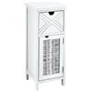 Baroni Home Comodino in legno, Tavolino da Soggiorno o Bagno, Mobiletto Multiuso con Cassetto e Sportello 25x25x60 cm